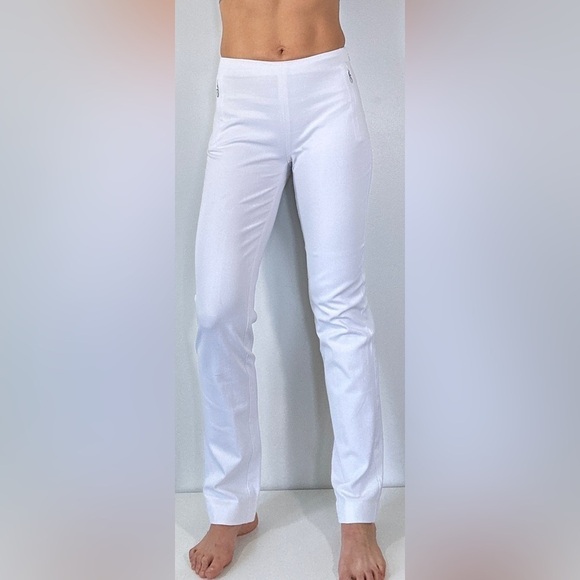 ELIE TAHARI WOMEN White Skinny long pant stretch cotton blend Size 2 US - Picture 1 of 6